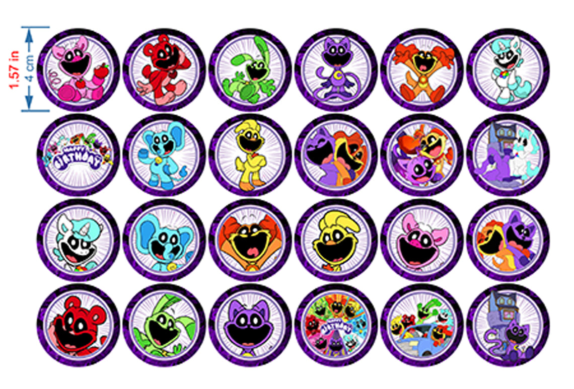 24 CatNap Edible Cupcake Toppers - Precut on Wafer Paper, Sugar Sheet, or without cutting Chocotransfer