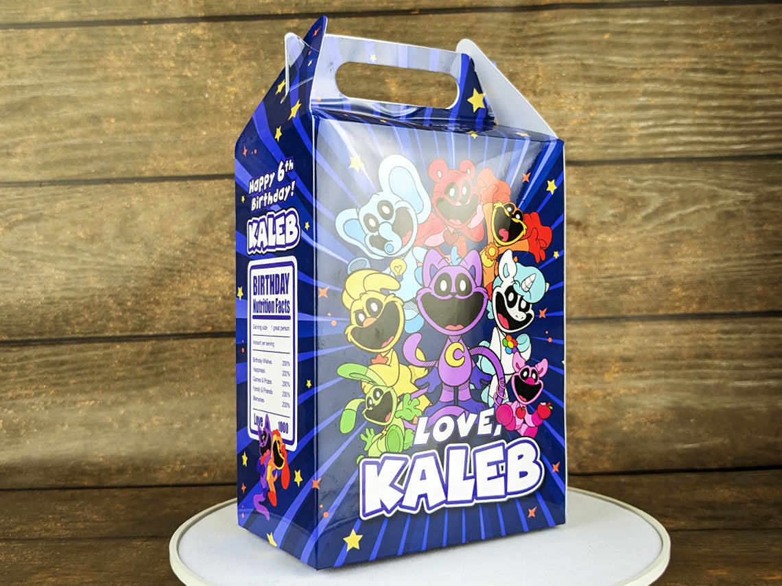 CatNap Themed Gable Box: Personalized Meal Box for Burger & Fries Party Favors! Perfect for Birthdays, Weddings, and More!