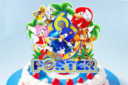 Customized 3D Printed Sonic Cake Topper - Perfect for Celebrating Sonic-Inspired Birthdays and Parties!