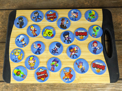 Edible Brawl Stars cupcake toppers with personalization 24 ready-made pieces - on waffle paper, sugar sheet or no-cut Chocotransfer