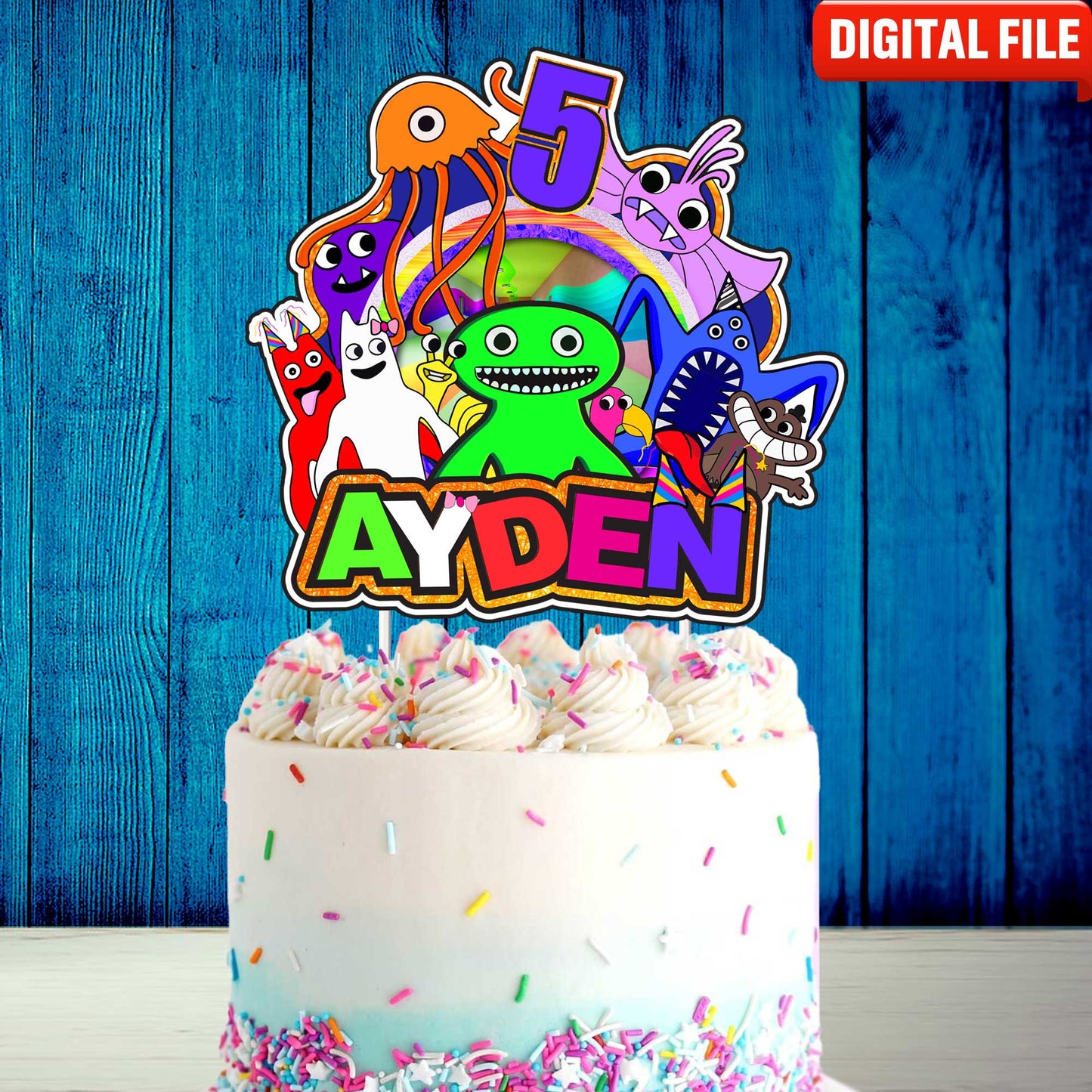 Personalised Garten of Banban Cake Topper - The Perfect Addition to Your Garten of Banban Themed Party!