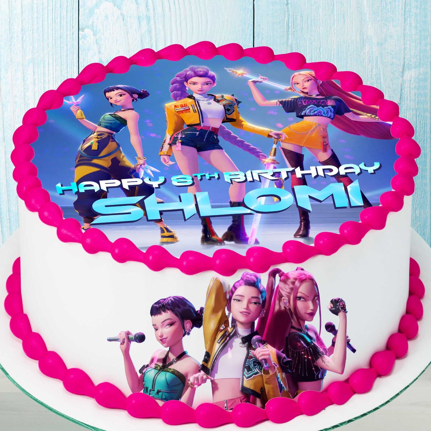 Kpop Idol Demon Hunters Cake Topper – Precut Edible Wafer, Sugar Sheet or Chocotransfer – Anime Style Birthday Decoration