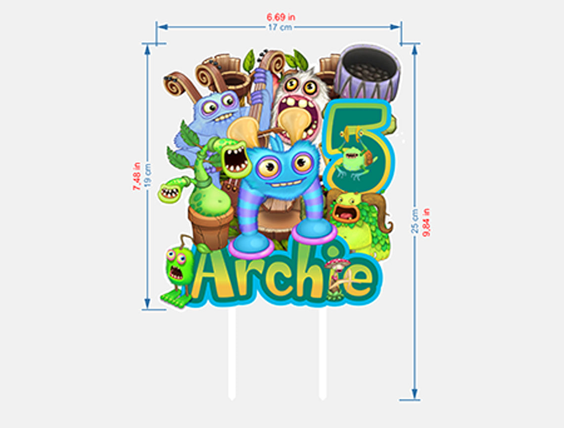Personalised 3D Printed Scups Cake Topper - Perfect for My Singing Monsters-Themed Birthdays and Parties!