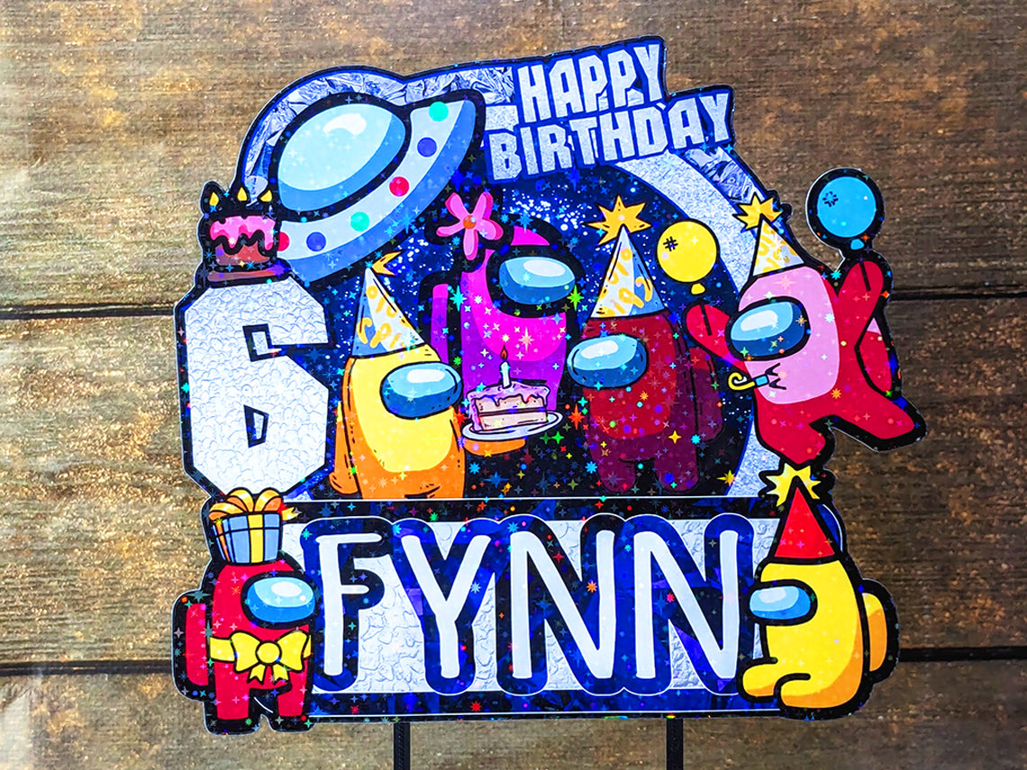 Personalised Among Us Cake Topper - The Perfect Addition to Your Among Us Themed Party!