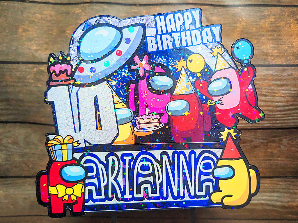 Personalised Among Us Cake Topper - The Perfect Addition to Your Among Us Themed Party!