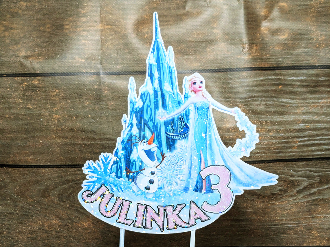 Personalised Frozen Cake Topper - The Perfect Addition to Your Frozen Themed Party!