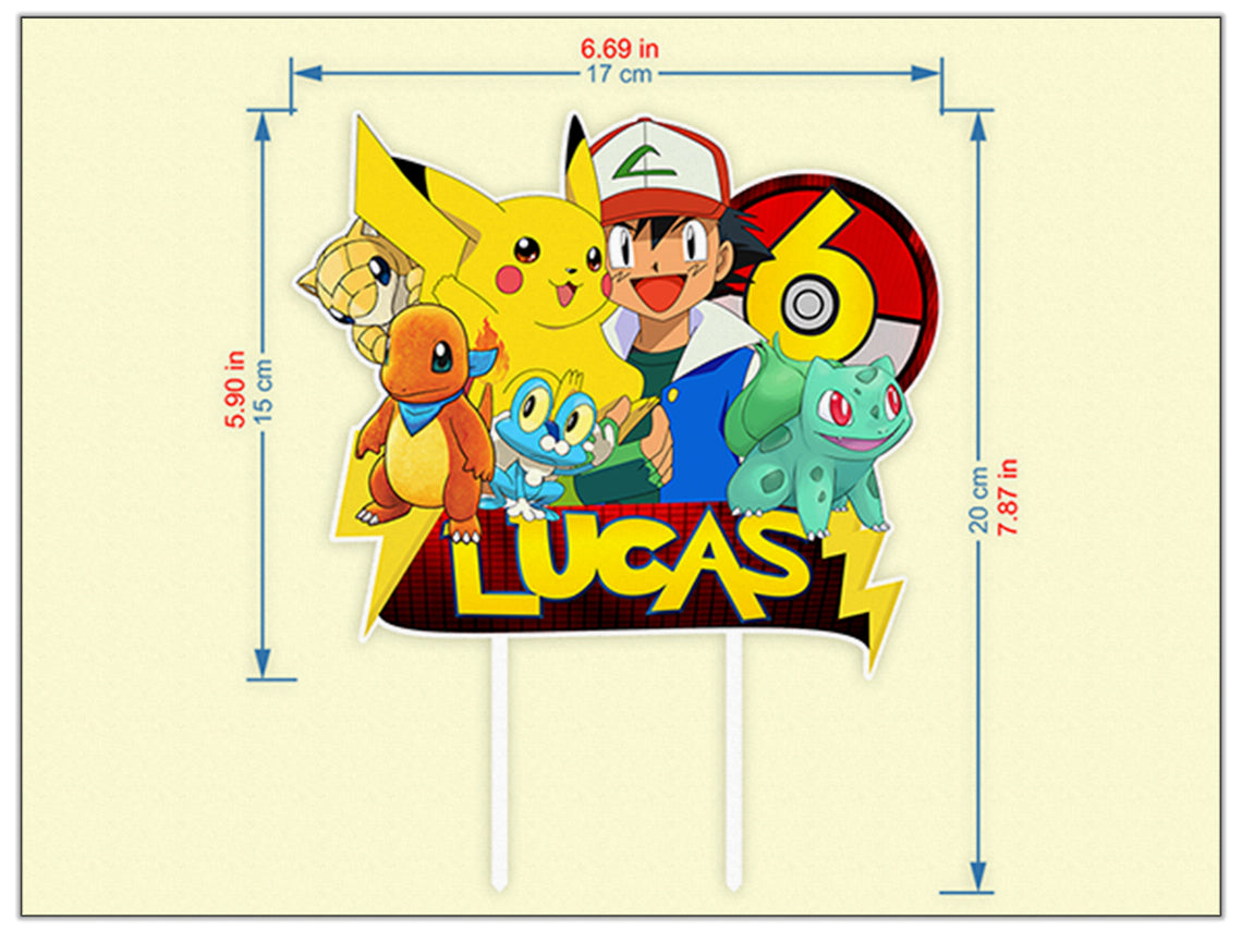 Personalised Pokemon GO Cake Topper - The Perfect Addition to Your Pokemon GO Themed Party!