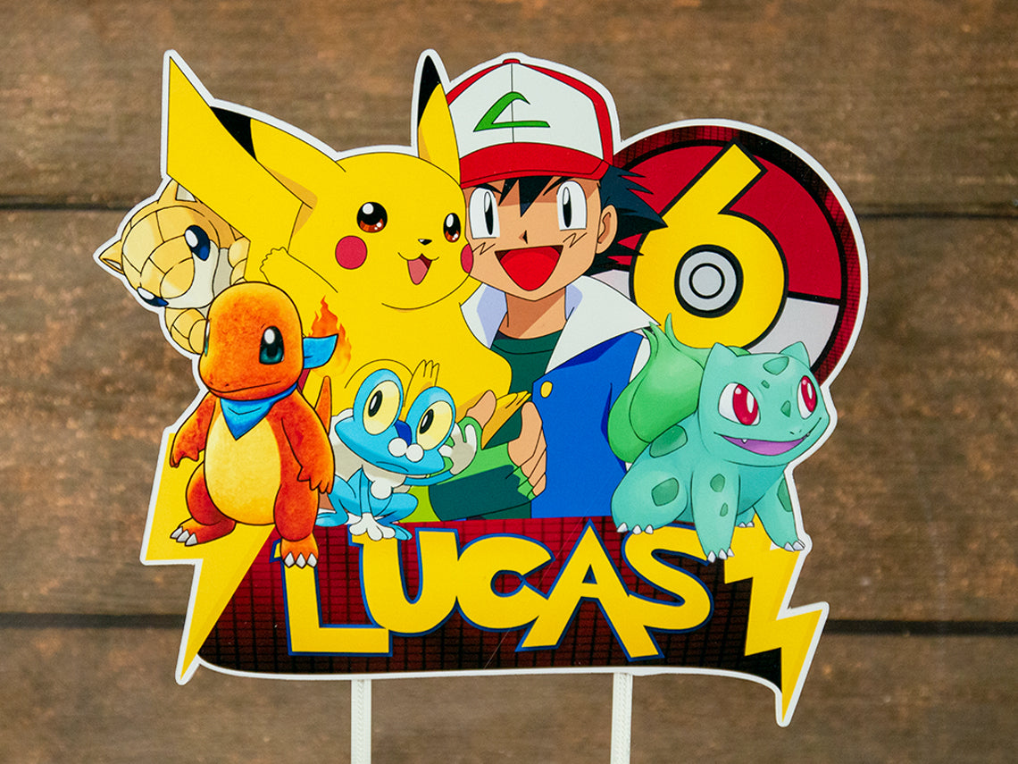 Personalised Pokemon GO Cake Topper - The Perfect Addition to Your Pokemon GO Themed Party!