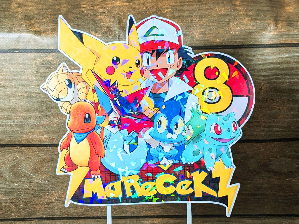 Personalised Pokemon GO Cake Topper - The Perfect Addition to Your Pokemon GO Themed Party!