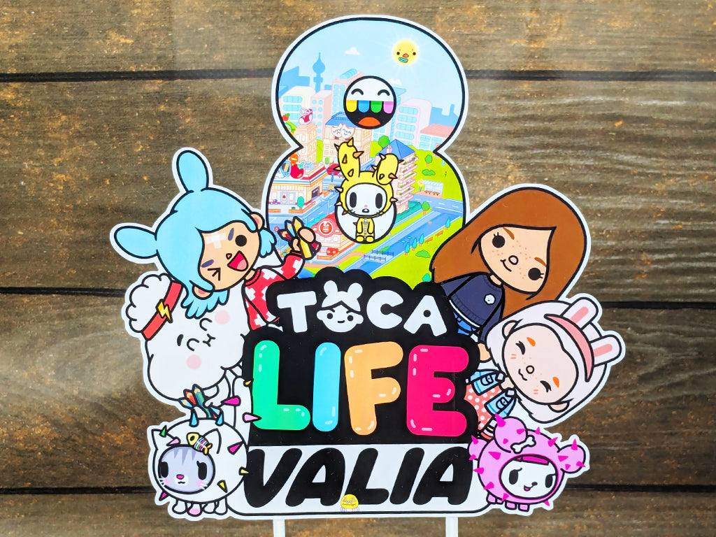 Personalised Toca Life Cake Topper - Ideal for Toca Life-Themed Birthdays and Parties!