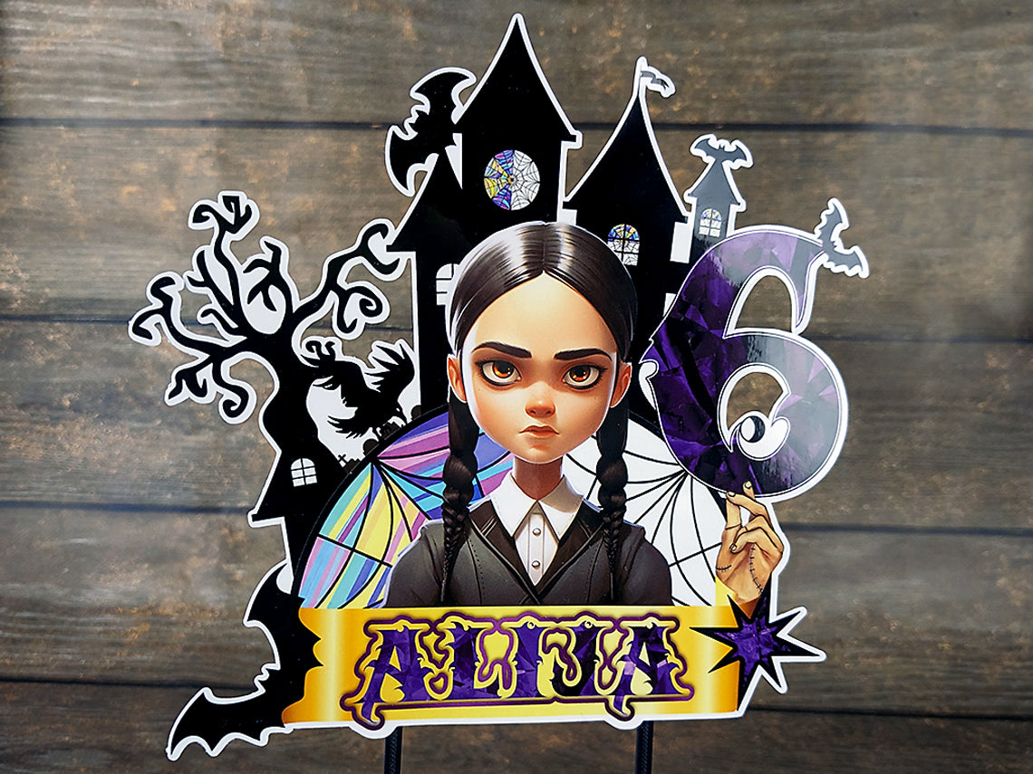 Personalised Wednesday Addams Cake Topper - The Perfect Addition to Your Wednesday Addams Themed Party!