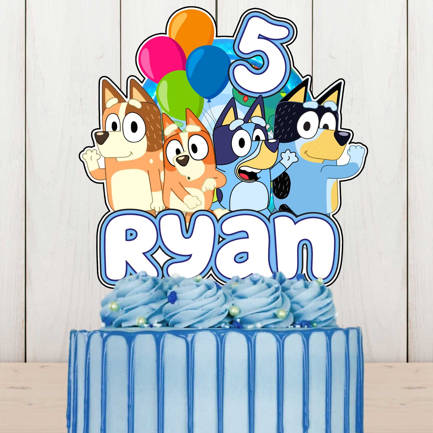 Personalisierter Bluey-Kuchenaufsatz – die perfekte Ergänzung für Ihre Bluey-Mottoparty!