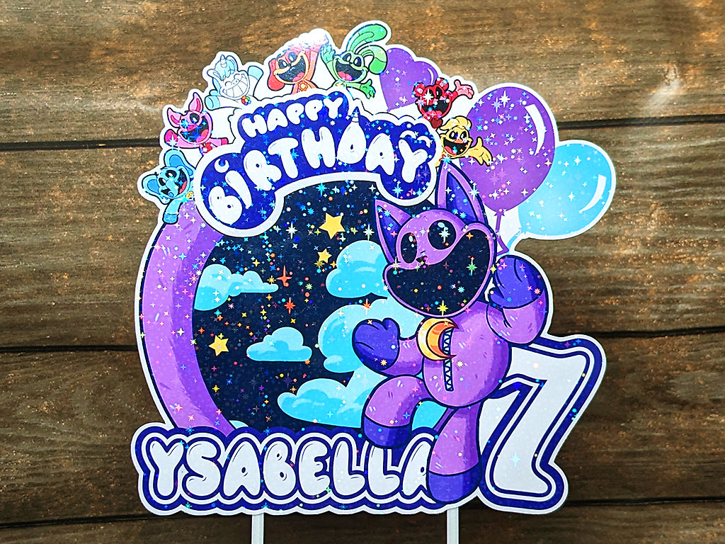 Personalized CatNap Cake Topper - The Perfect Addition to Your CatNap Themed Party!