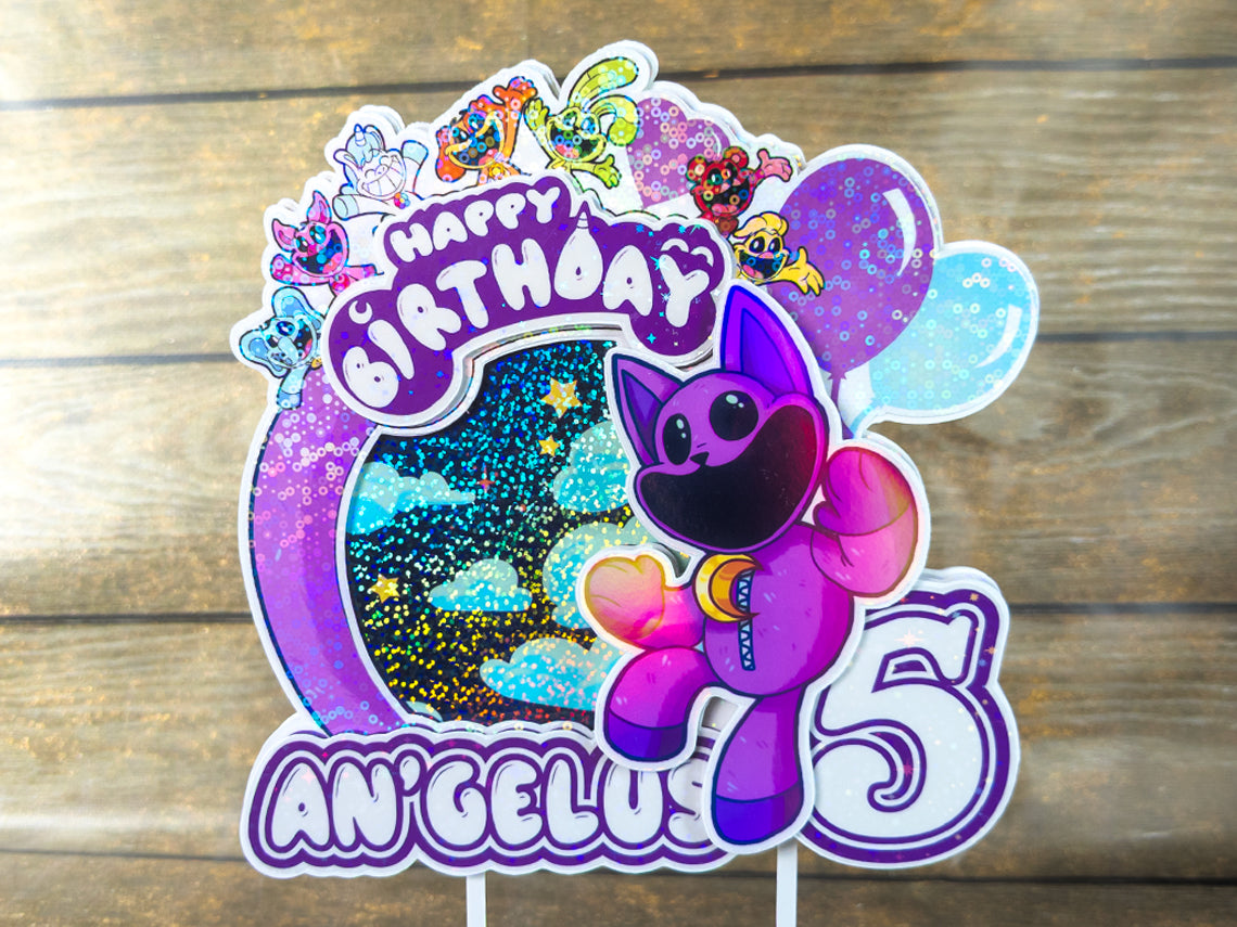 Personalized CatNap Cake Topper - The Perfect Addition to Your CatNap Themed Party!
