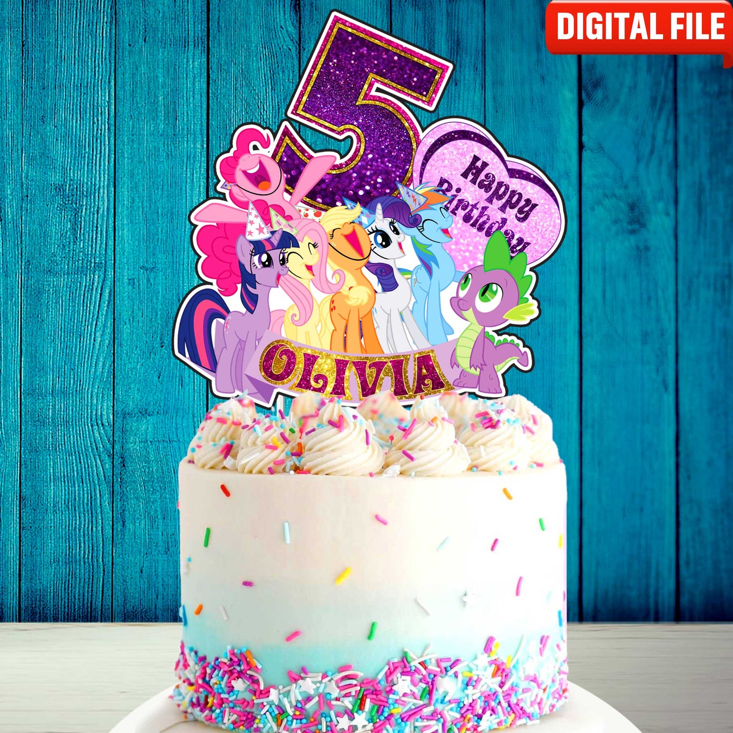 Personalised My Little Pony Cake Topper - The Perfect Addition to Your My Little Pony Themed Party!