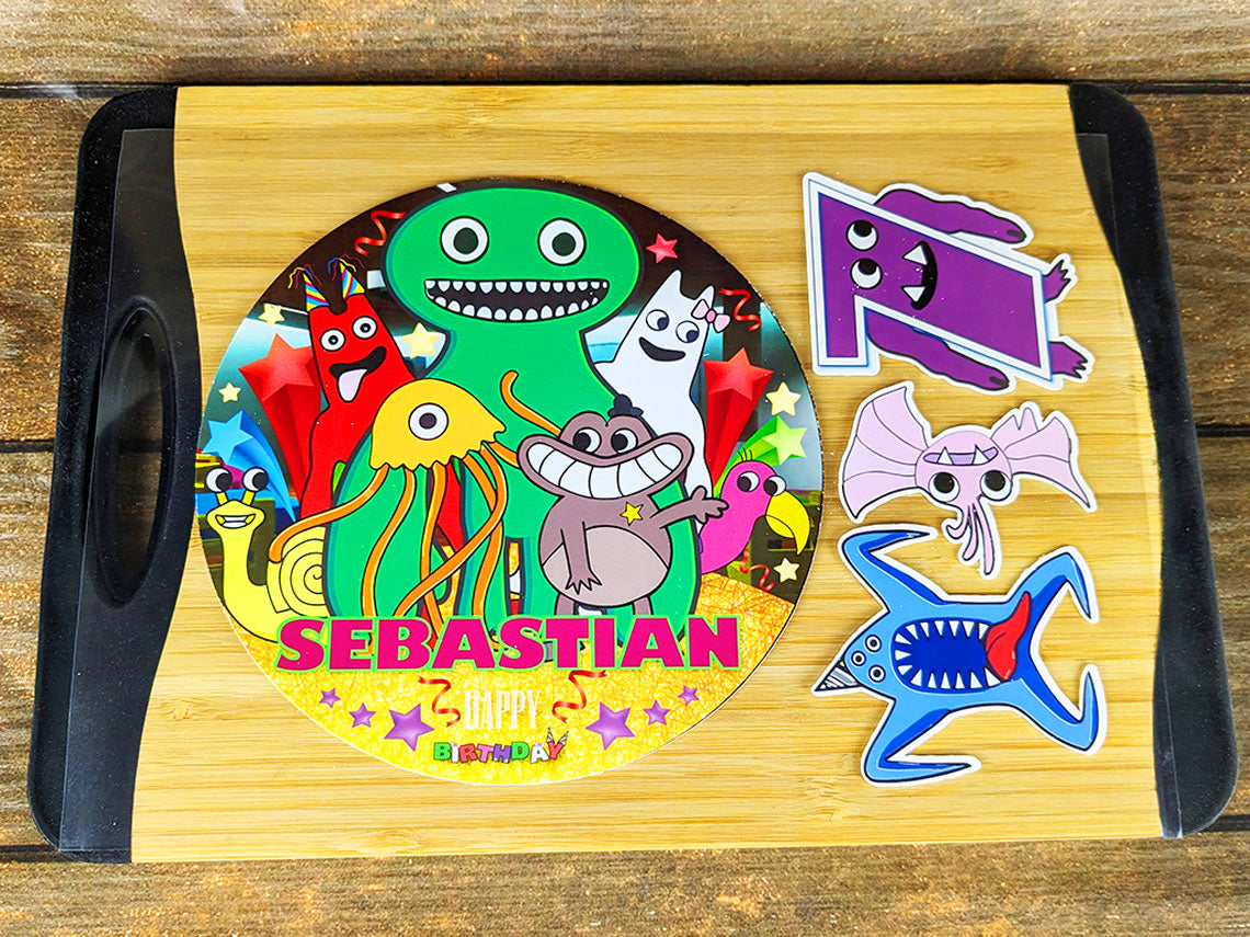 Set of 4 Garten of Banban Edible Cake Toppers - Precut on Wafer Paper, Sugar Sheet, or without cutting Chocotransfer