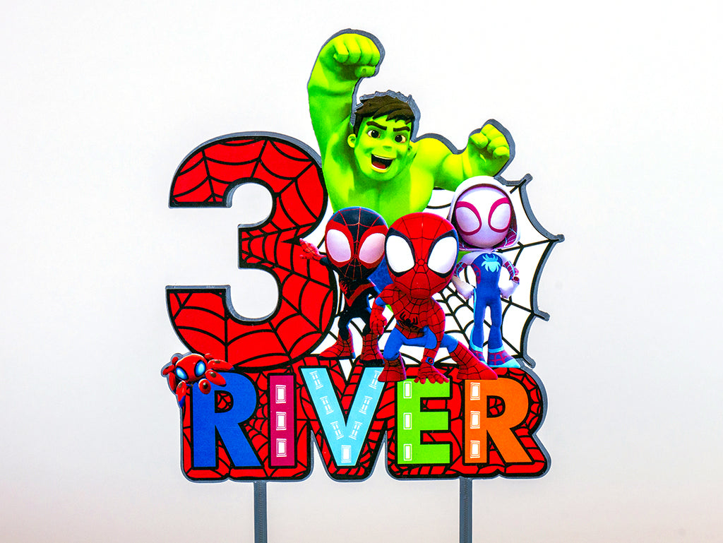 Personalised 3D Printed Spidey Cake Topper - Ideal for Spidey-Themed Birthdays and Parties!
