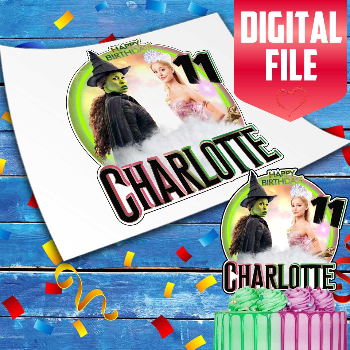 Personalized Wicked Cake Topper - The Perfect Addition to Your Wicked Themed Party!
