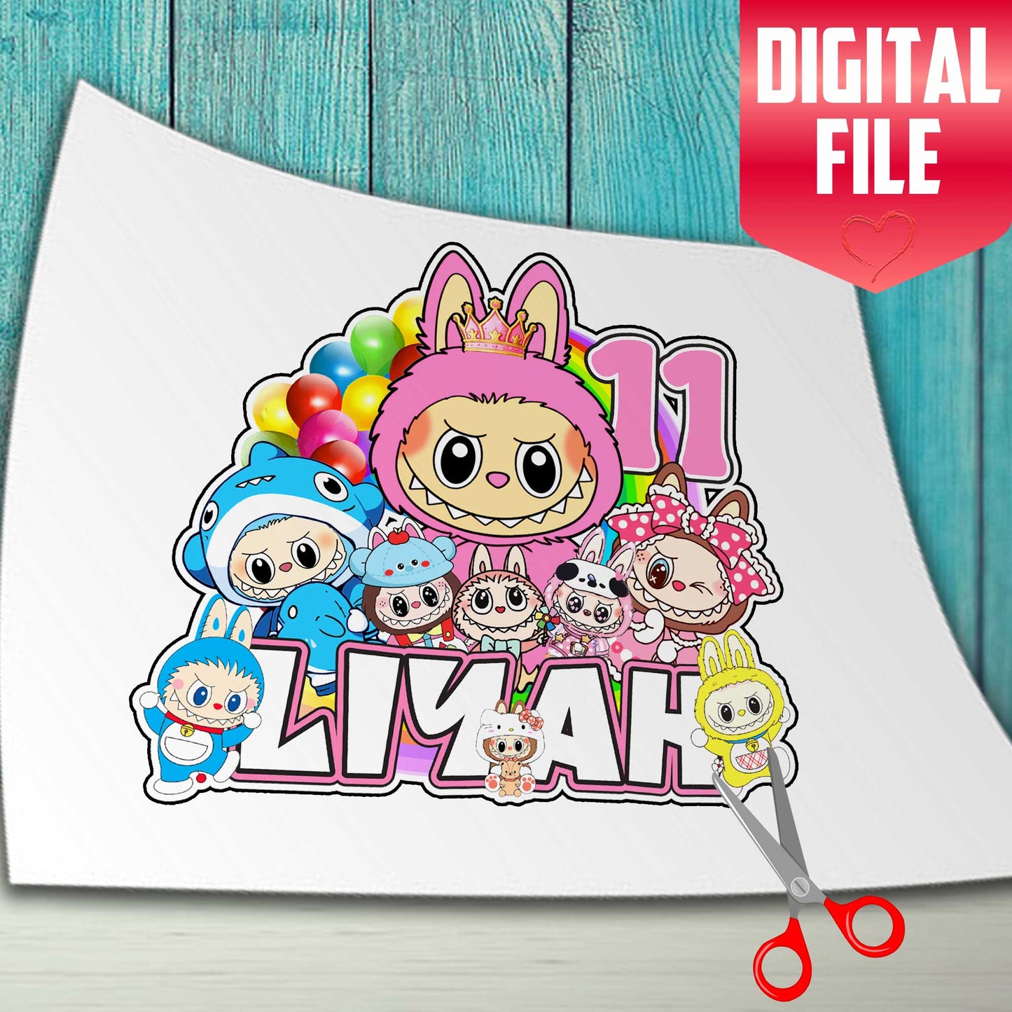 Personalized Labubu Cake Topper – The Perfect Addition to Your Labubu Themed Party!
