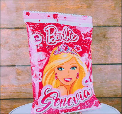 Barbie Dream Party Snack Bags - Customized Favors for Birthdays - Add a Barbie Twist to Your Celebration with Personalized Snack Bags