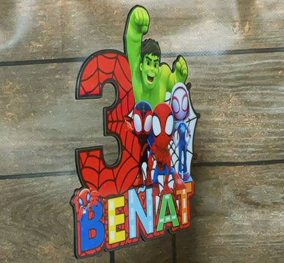Personalised 3D Printed Spidey Cake Topper - Ideal for Spidey-Themed Birthdays and Parties!