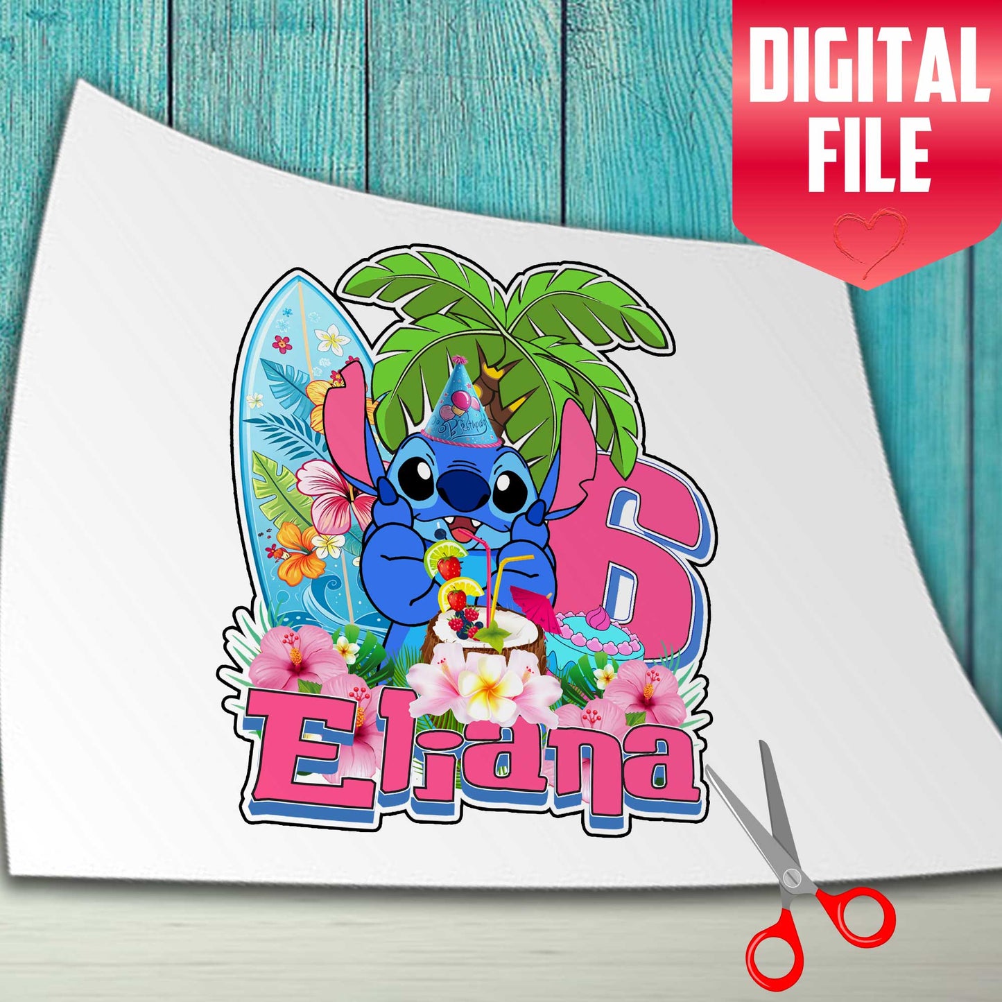 Personalized Stitch Cake Topper – The Perfect Addition to Your Stitch Themed Party!