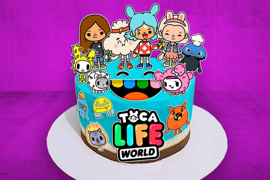 Toca Life Edible Cake Toppers - Precut on Wafer Paper, Sugar Sheet, or without cutting Chocotransfer (Set of 13)