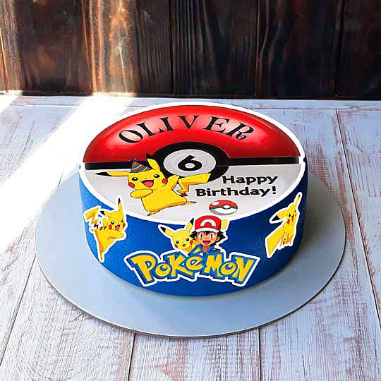 Set of 4 Pikachu Pokemon Edible Cake Toppers - Wafer Paper, Sugar Sheet or without cutting Chocotransfer