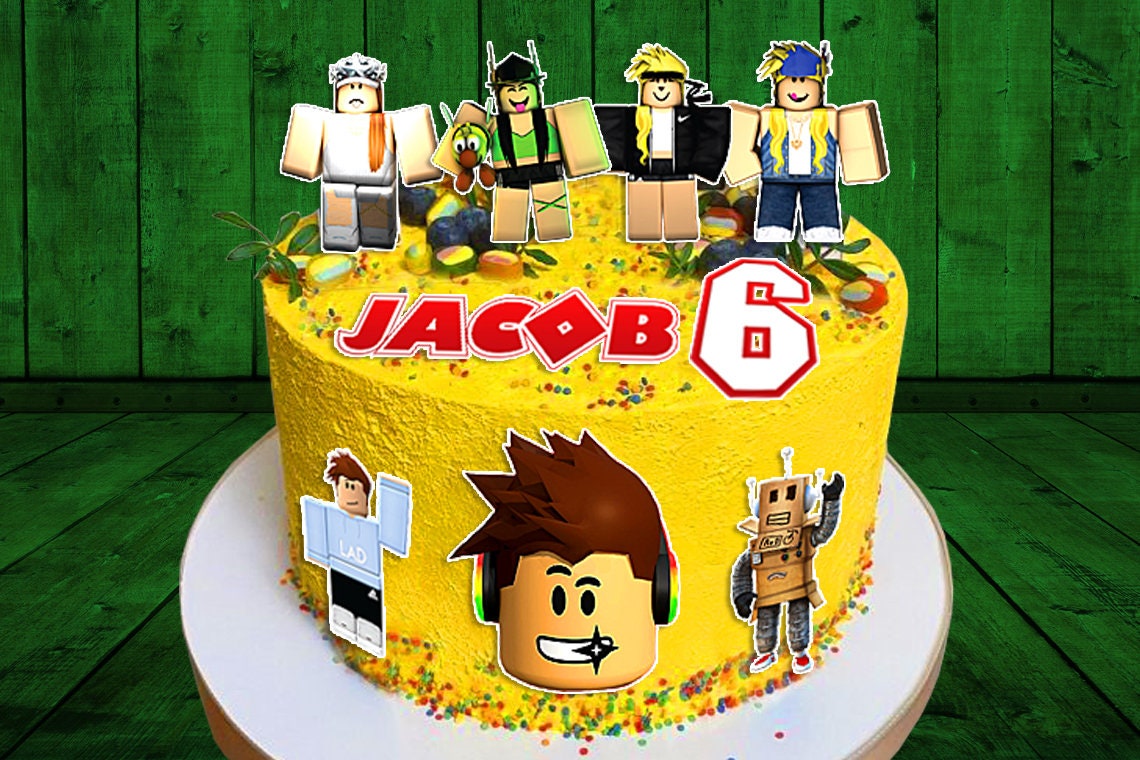 Roblox Edible Cake Toppers - Precut on Wafer Paper, Sugar Sheet, or without cutting Chocotransfer (Set of 10)
