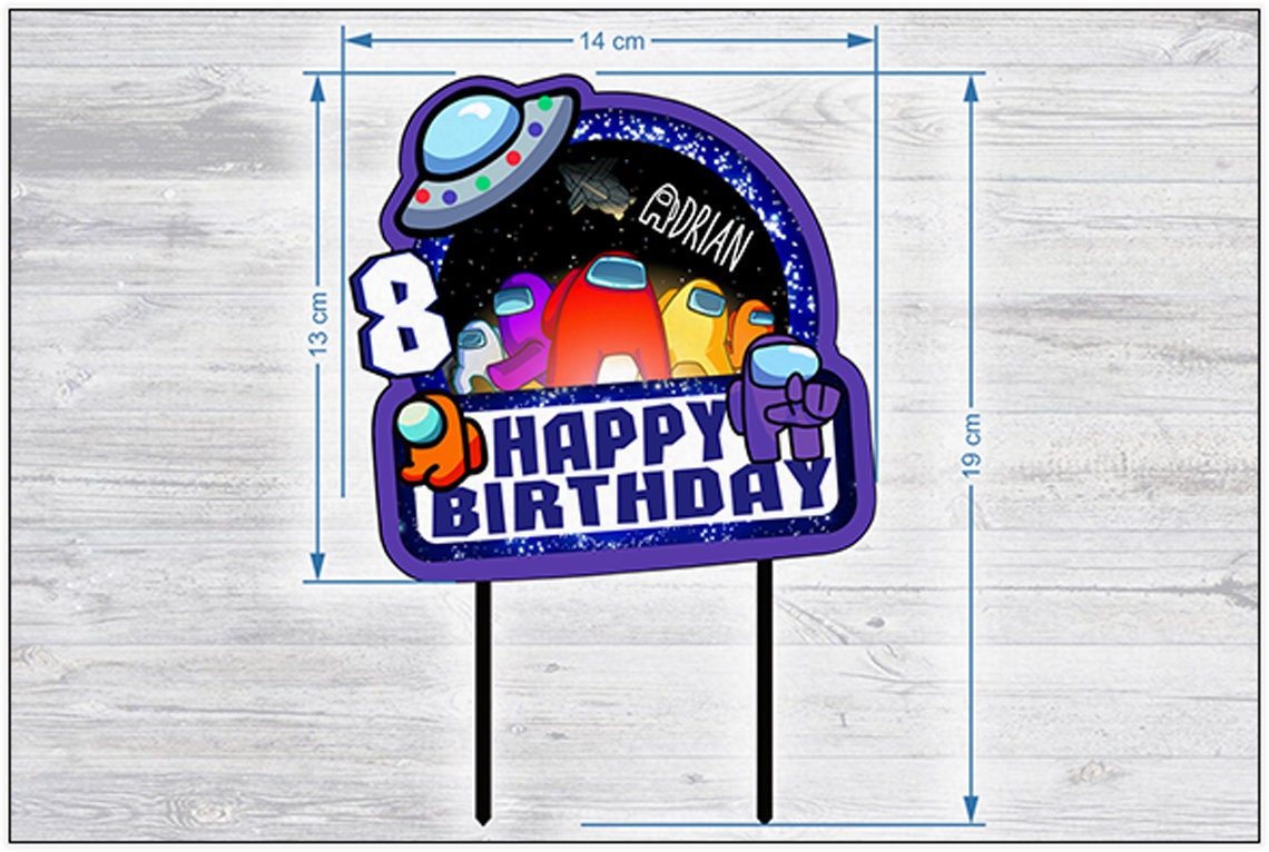 Personalized 3D Printed Among Us Cake Topper - Ideal for Among Us-Themed Birthdays and Parties!