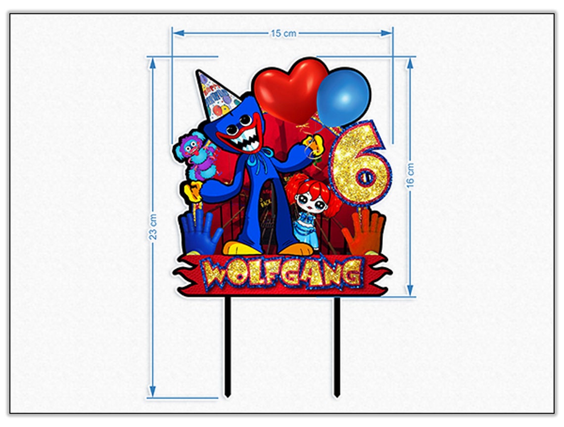 Personalized 3D Printed Huggy Wuggy Cake Topper - Ideal for Huggy Wuggy-Themed Birthdays and Parties!