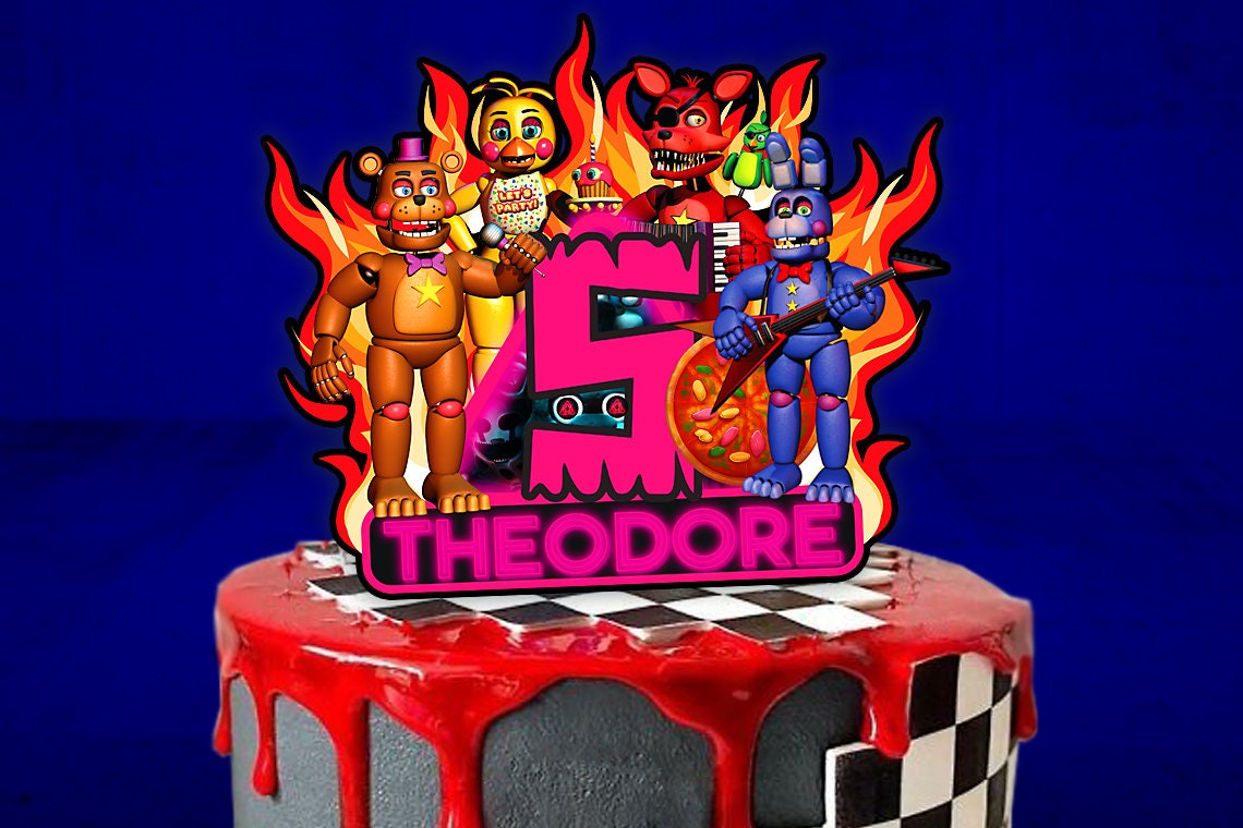 Personalised 3D Printed Five Nights at Freddy’s Cake Topper - Ideal for FNaF-Themed Birthdays and Parties!