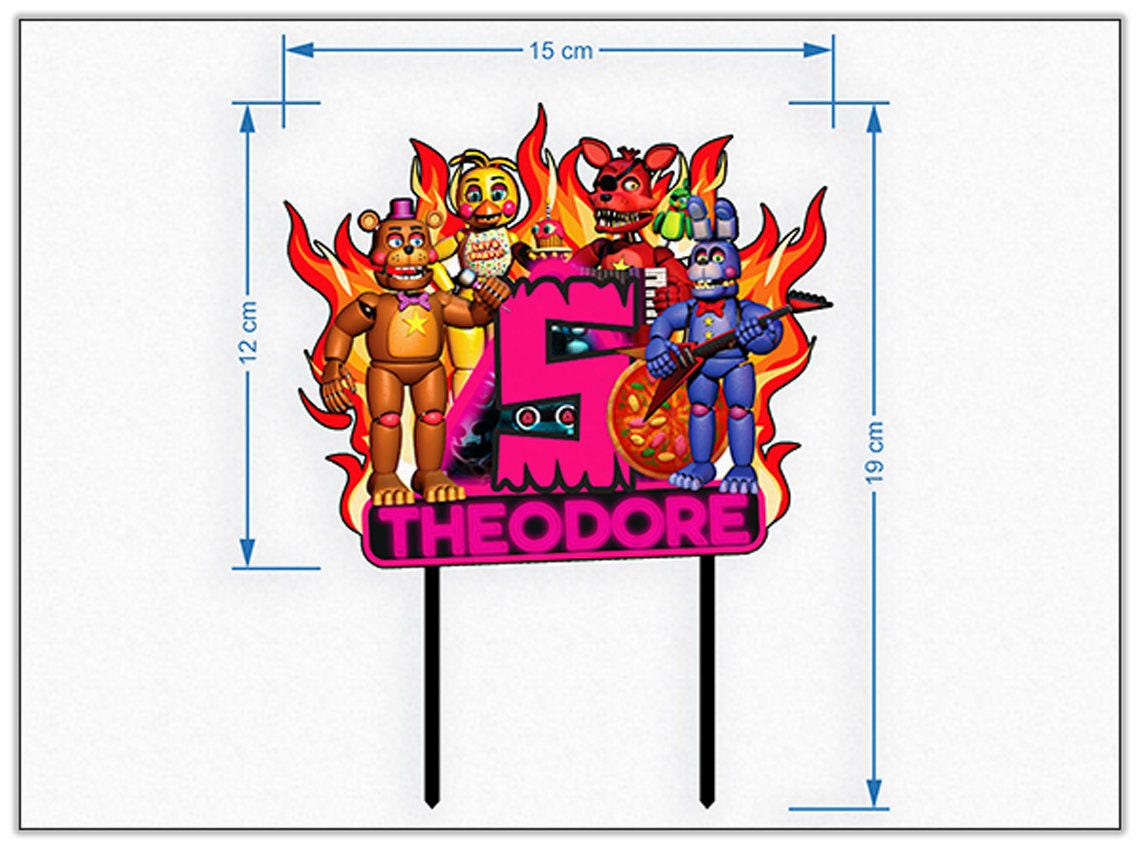 Personalised 3D Printed Five Nights at Freddy’s Cake Topper - Ideal for FNaF-Themed Birthdays and Parties!
