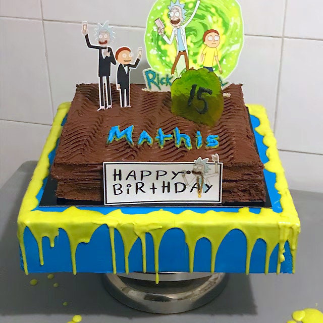 Set of 4 Rick and Morty Edible Cake Toppers - Precut on Wafer Paper, Sugar Sheet, or without cutting Chocotransfer