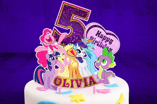 Personalised My Little Pony Cake Topper - The Perfect Addition to Your My Little Pony Themed Party!