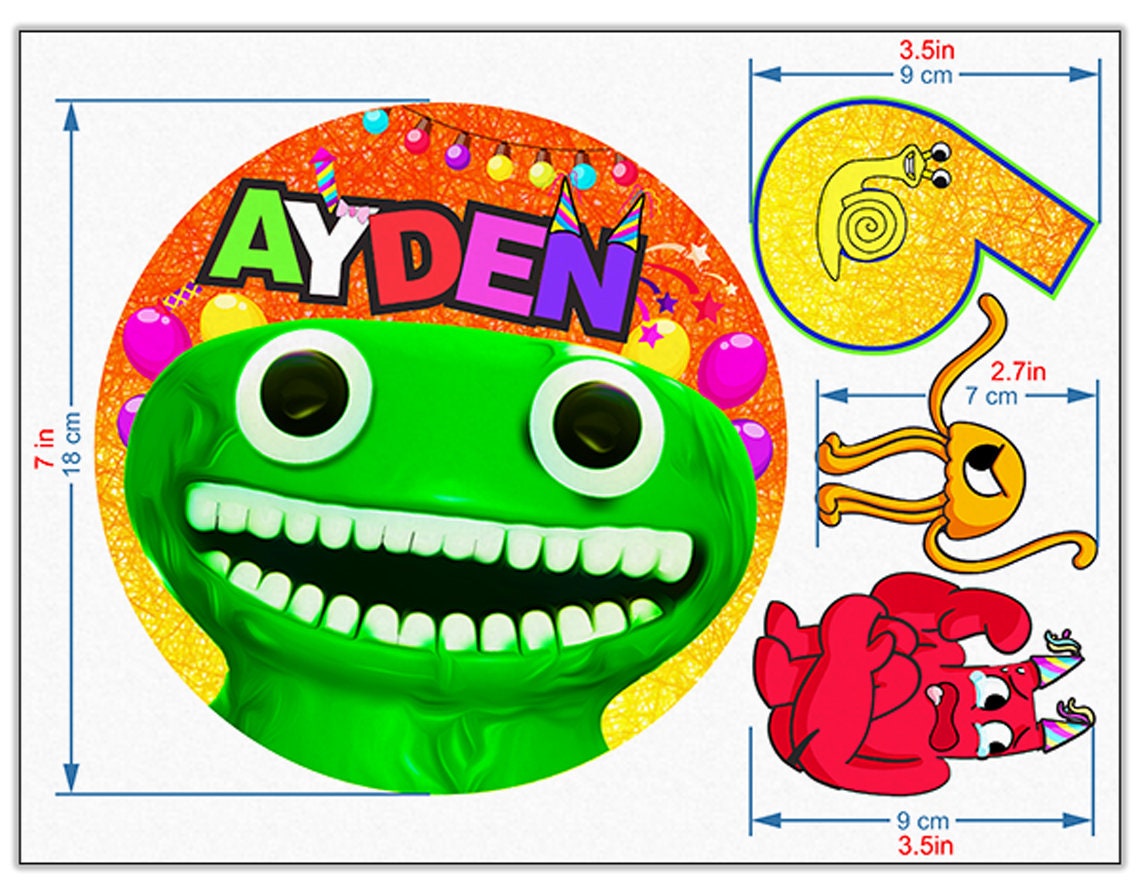 Set of 4 Garten of Banban Edible Cake Toppers - Precut on Wafer Paper, Sugar Sheet, or without cutting Chocotransfer