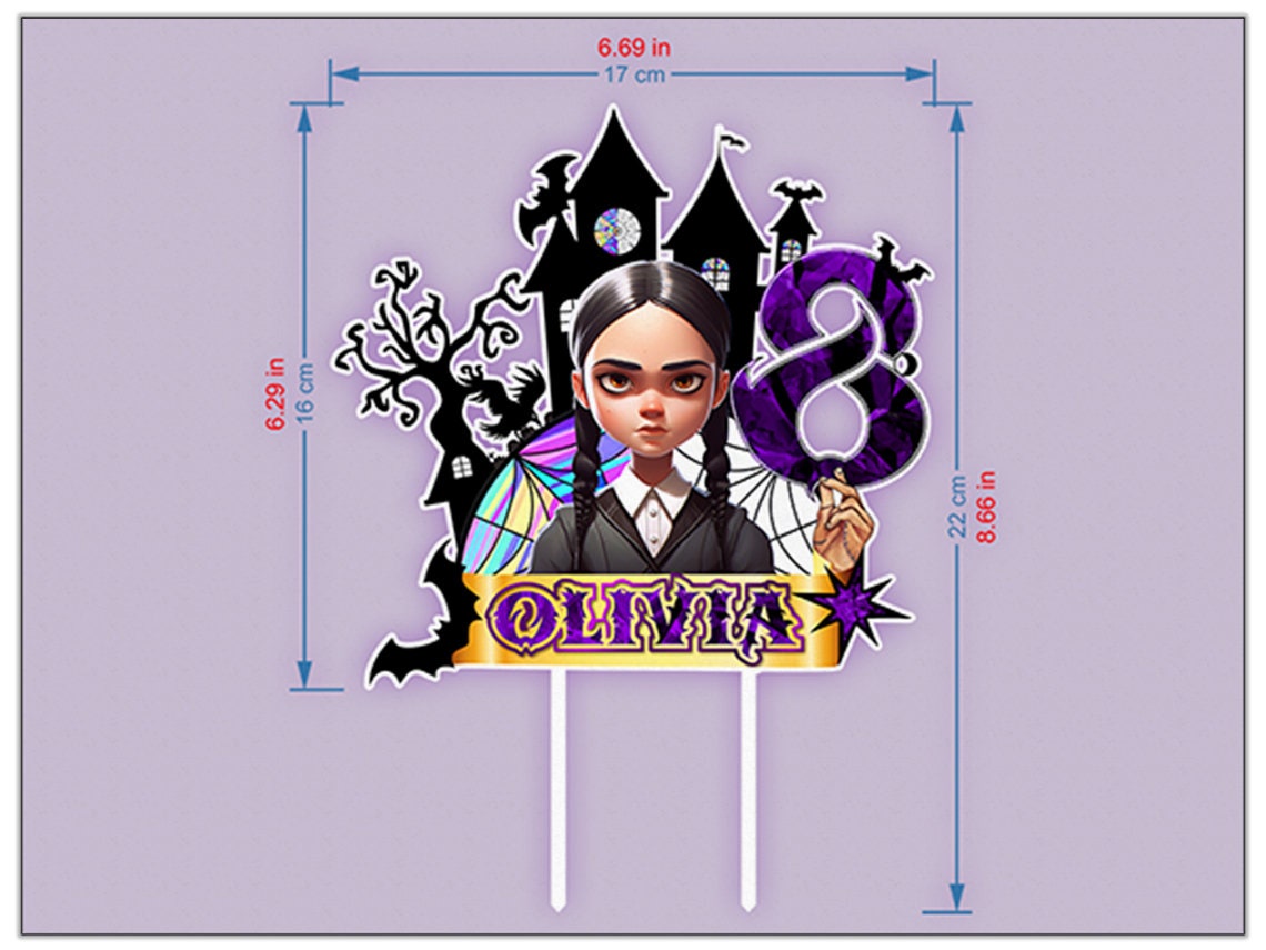 Personalised Wednesday Addams Cake Topper - The Perfect Addition to Your Wednesday Addams Themed Party!