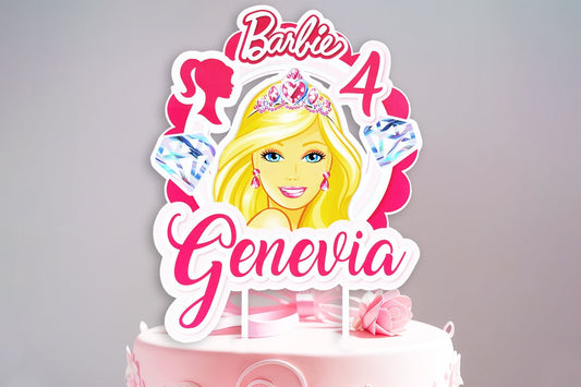 Personalised Barbie Cake Topper - The Perfect Addition to Your Barbie Themed Party!