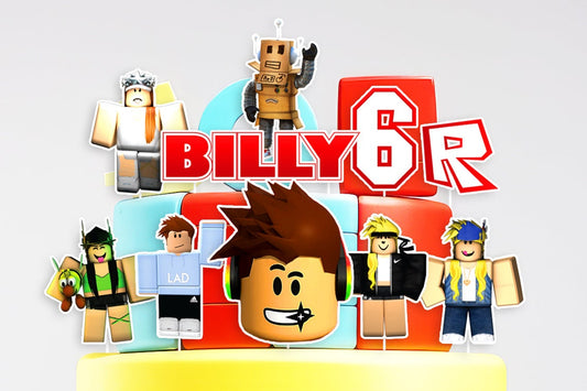 Set mit 10 personalisierten Roblox-Kuchenaufsätzen mit Namen und Alter – ein Must-Have für Ihre Roblox-Themenfeier