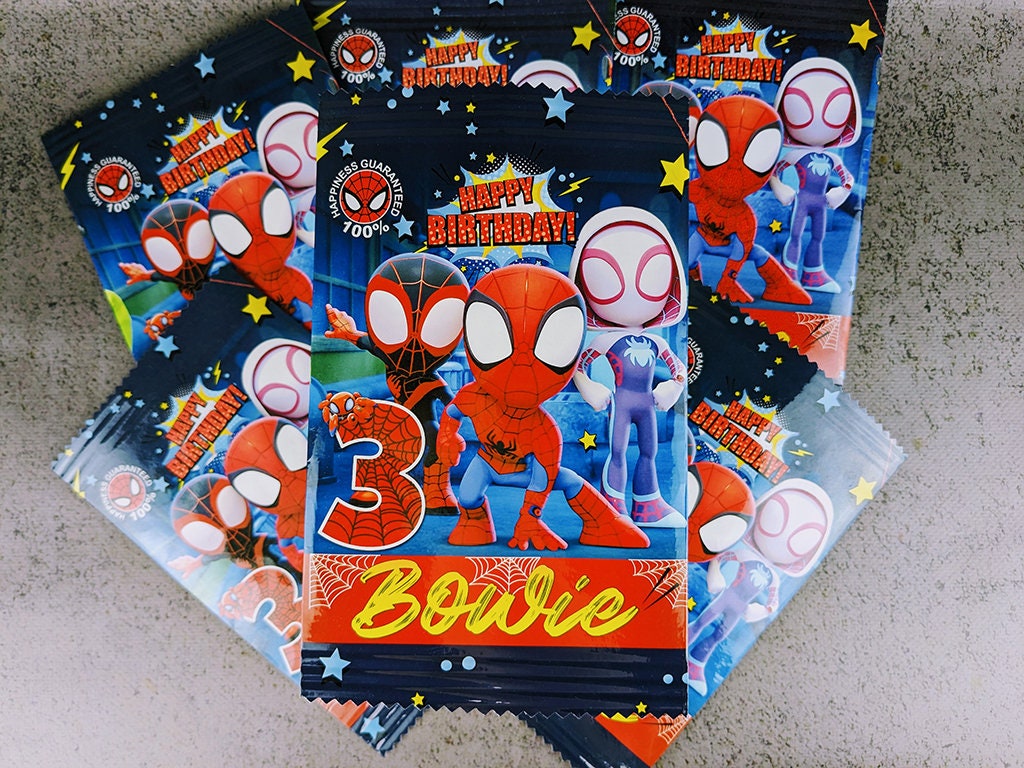 Spidey Party Chip Bags - Personalized Snack Bag for Birthday Favors - Add a Spidey Twist to Your Celebration with Custom Party Snack Bags