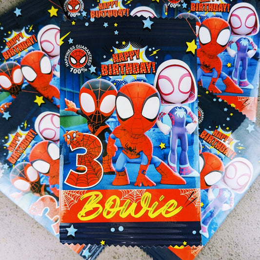 Spidey Party Chip Bags - Personalized Snack Bag for Birthday Favors - Add a Spidey Twist to Your Celebration with Custom Party Snack Bags