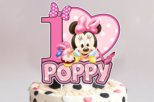 Customized Minnie Mouse Cake Topper - An Ideal Addition for Your Minnie Mouse Inspired Celebration!