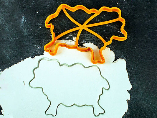 Sheep-shaped Cookie Cutter - 3D Printed, 4" x 2.75" (10.16 cm x 6.99 cm) - Unique Mold for Baking Cookies