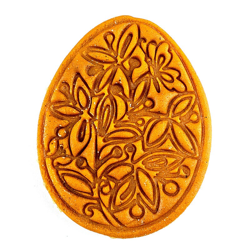 Easter Egg Cookie Cutter and Stamp Set - 3D Printed, 2.68" x 3.43" (6.8 cm x 8.7 cm) - Unique Mold for Baking Cookies