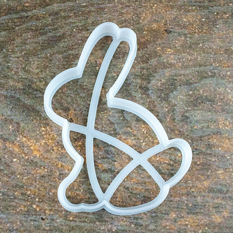 Easter Bunny Gingerbread Cutter and Stamp Set - Precision-Cut, 2.2" x 3" (5.6 cm x 7.6 cm) - Exclusive Mold and Stamp for Crafting Cookies