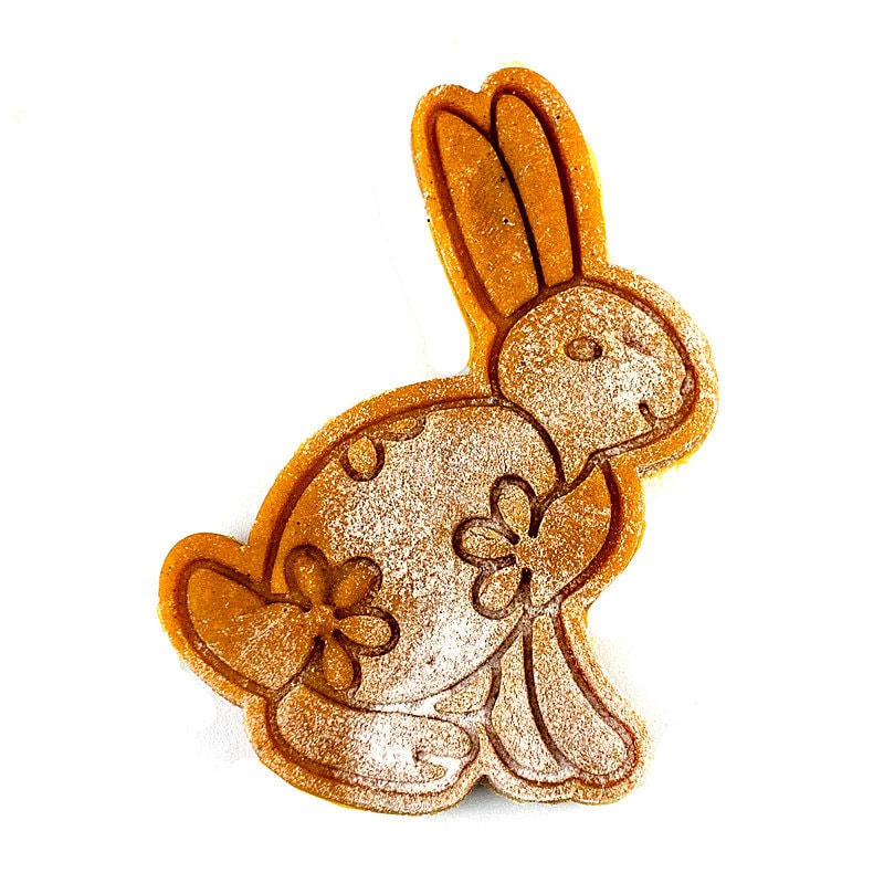 Easter Bunny Gingerbread Cutter and Stamp Set - Precision-Cut, 2.2" x 3" (5.6 cm x 7.6 cm) - Exclusive Mold and Stamp for Crafting Cookies