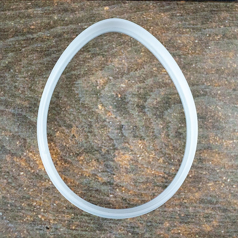 Easter Egg Cookie Cutter and Stamp Set - 3D Printed, 2.68" x 3.43" (6.8 cm x 8.7 cm) - Unique Mold for Baking Cookies