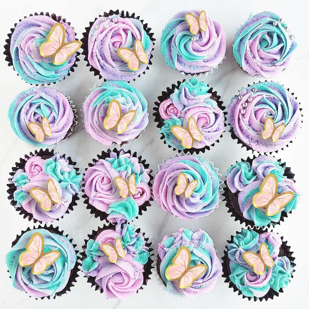 15 Pink and Gold Butterfly Edible Cake Toppers – Elegant Wafer Paper Decorations for Cakes and Cupcakes