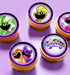 24 Hauts de Cupcakes Comestibles CatNap - Prédécoupés sur Papier de Gaufrette, Feuille de Sucre, ou sans découpe Chocotransfer