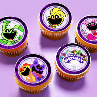 24 Hauts de Cupcakes Comestibles CatNap - Prédécoupés sur Papier de Gaufrette, Feuille de Sucre, ou sans découpe Chocotransfer